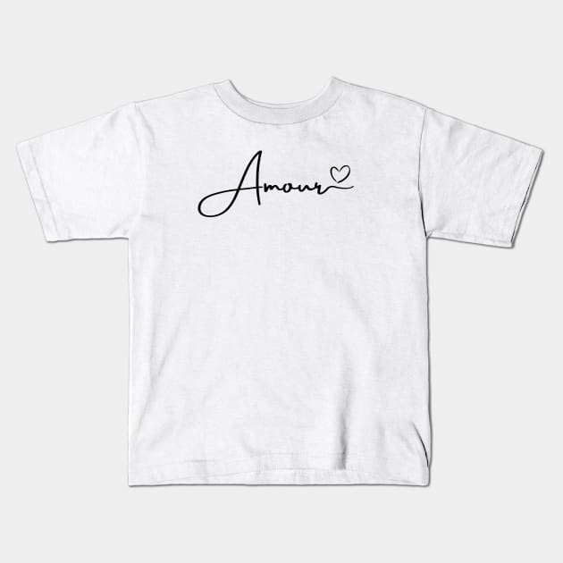 Amour Love Valentine Day Kids T-Shirt by M.Y